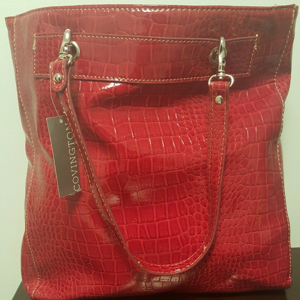 Red Patent Leather Tote - Picture 3 of 4